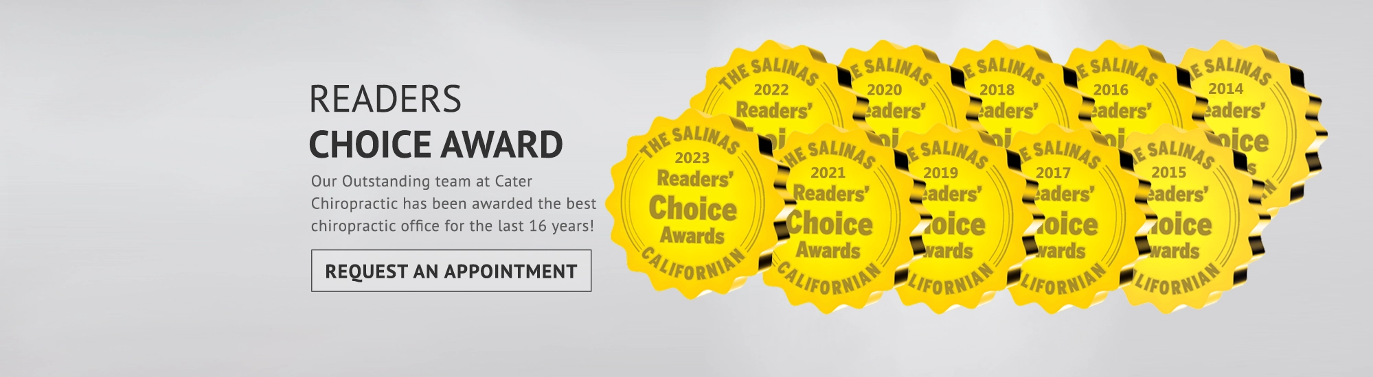 Chiropractic Salinas CA Readers Choice Award 16 Years 2024